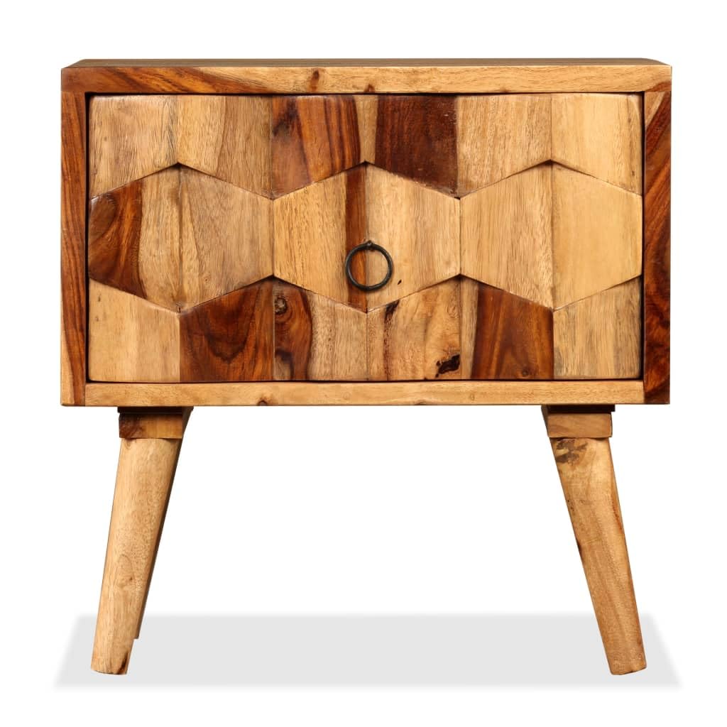Vidaxl Bedside Cabinet With 1 Drawer Solid Sheesham Wood